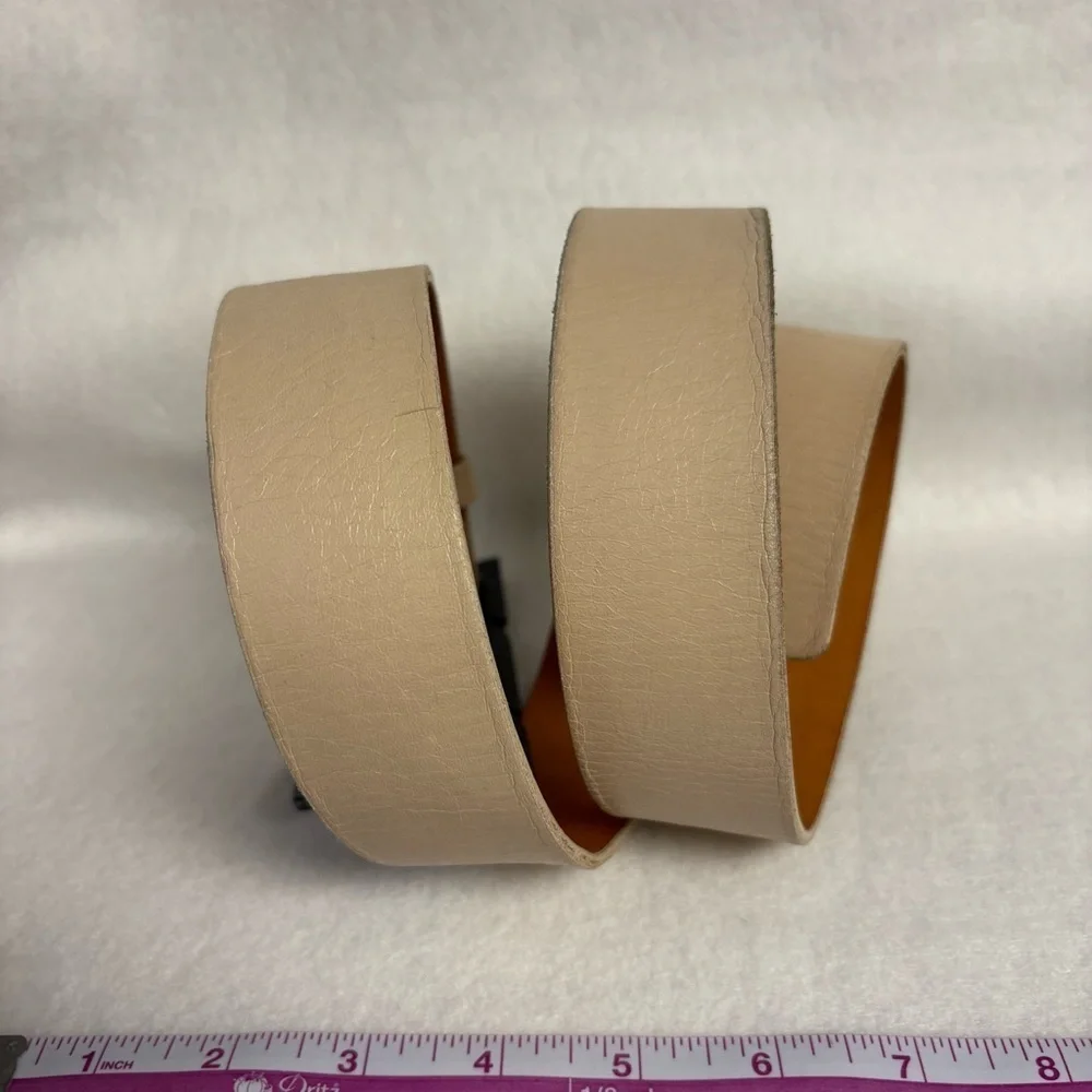 BAPY BELT sz S Bape Japan White Leather DIY Blue Swarovski Crystals